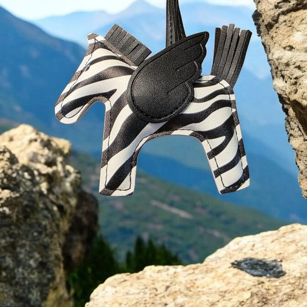 Black and White Zebra Bag Charm - Picture 3 of 3